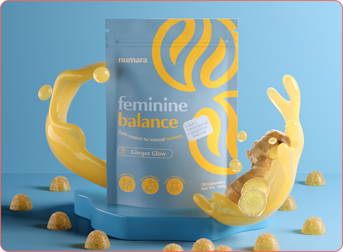 Numara GLP1 Support Gummies, Ginger Glow, appetite and craving control